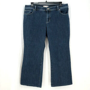 Chicos Jeans 3 Short Womens XL 16 Blue Stretch Denim Flare Leg Gorpcore Preppy